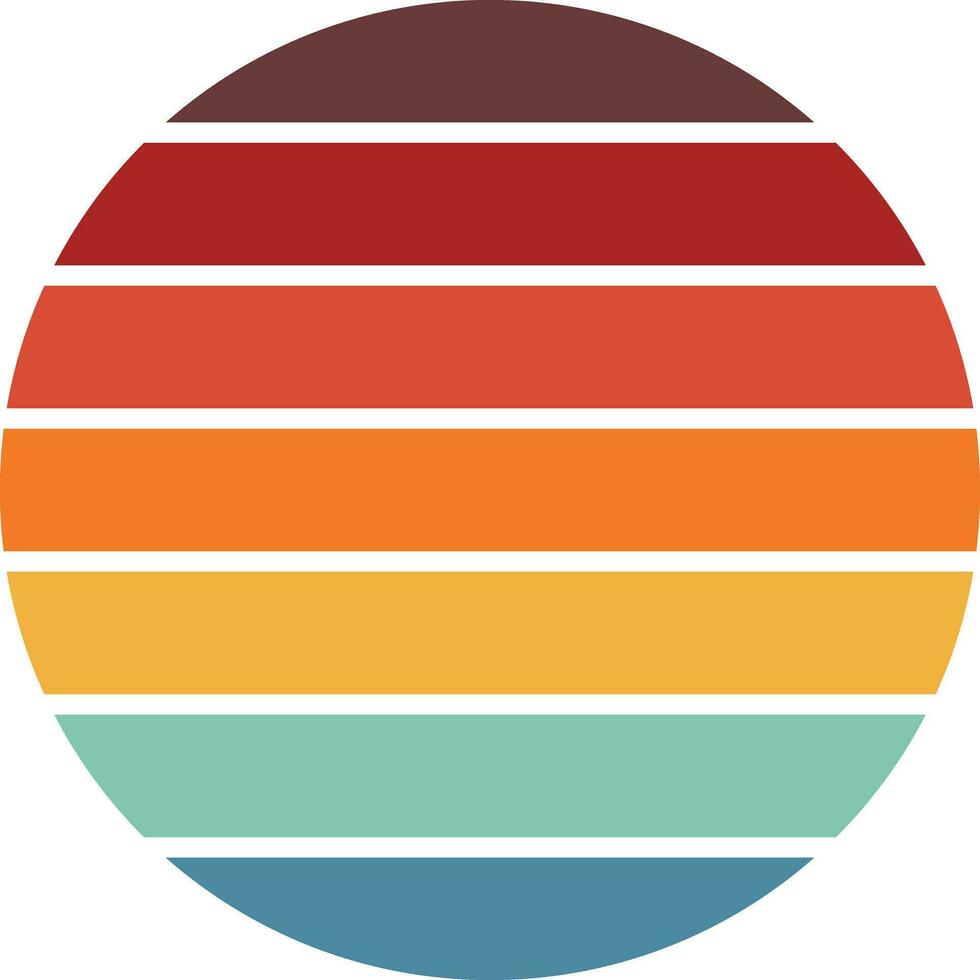 Retro sun circle icon in trendy style isolated on white background . Vector illustration