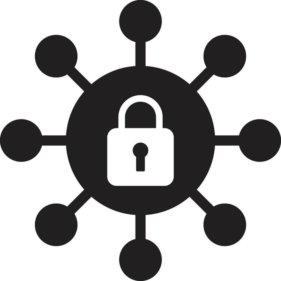 Network lock icon . Cyber security icon isolated on white background . Vector illustration