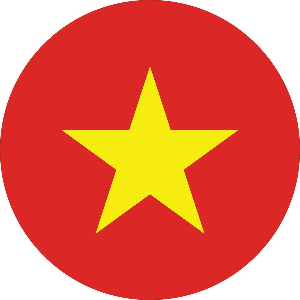 Round Vietnam flag vector isolated on white background