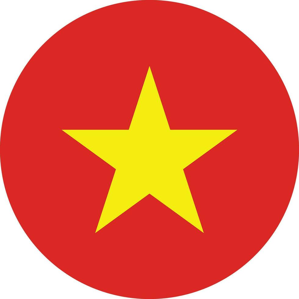 Round Vietnam flag vector isolated on white background