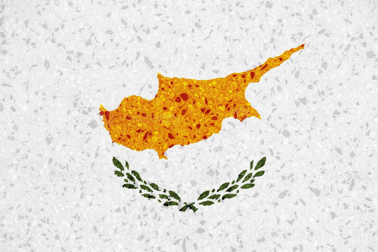 Flag of Republic of Cyprus on a textured background. Concept collage. photo