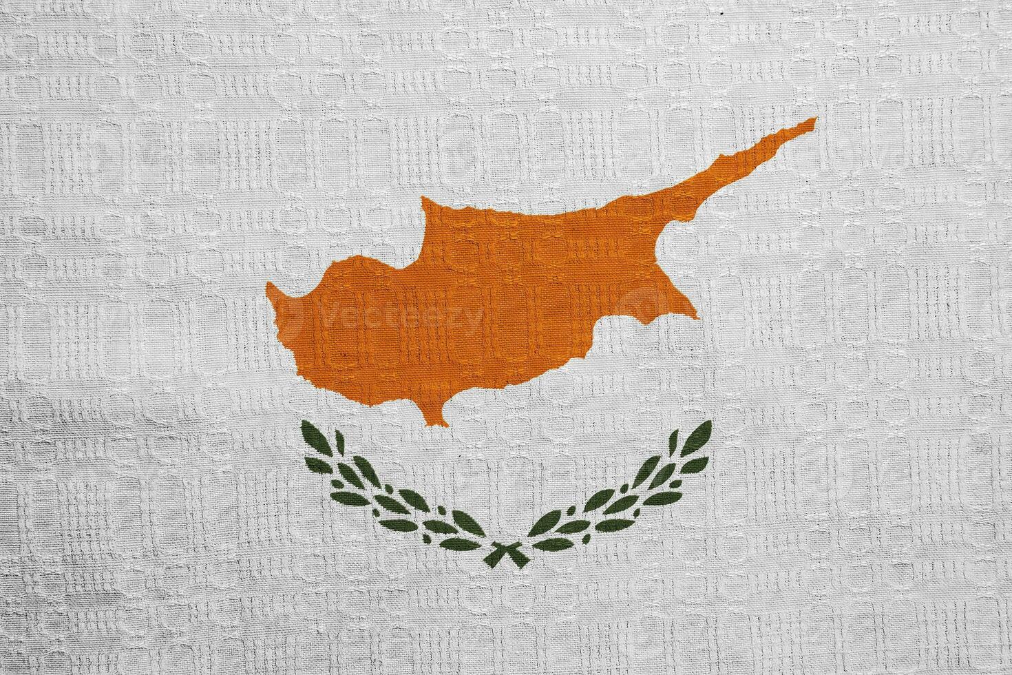 Flag of Republic of Cyprus on a textured background. Concept collage. photo