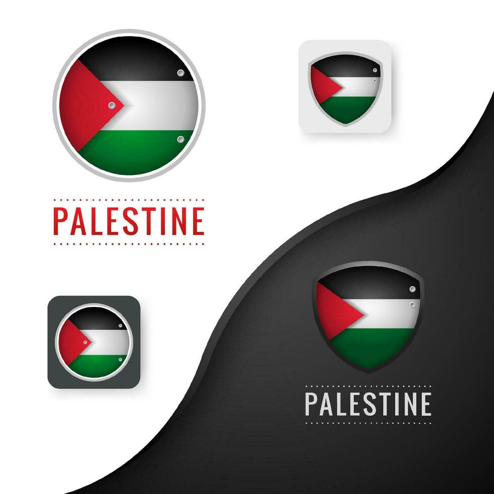 Artistic Palestine country flag in circular shape background vector