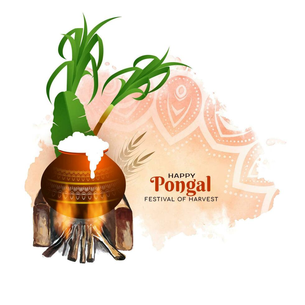 Happy Pongal cultural Indian prosperity festival background design vector