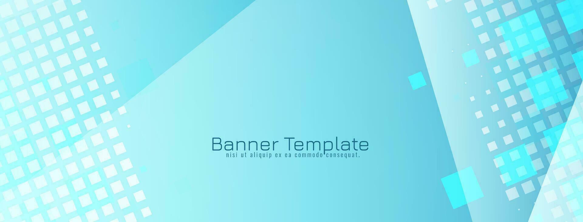 Modern bright blue geometric banner design vector