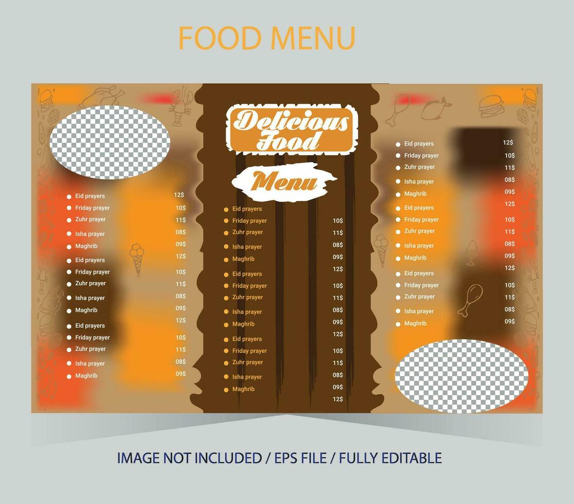 Free custom editable food and restaurant menu design vector