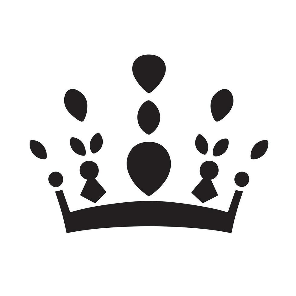 A black Silhouette Crown set Clipart on a white background vector