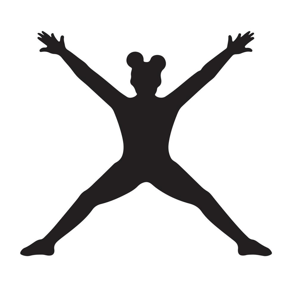 un negro silueta gimnasta conjunto clipart en un blanco antecedentes vector