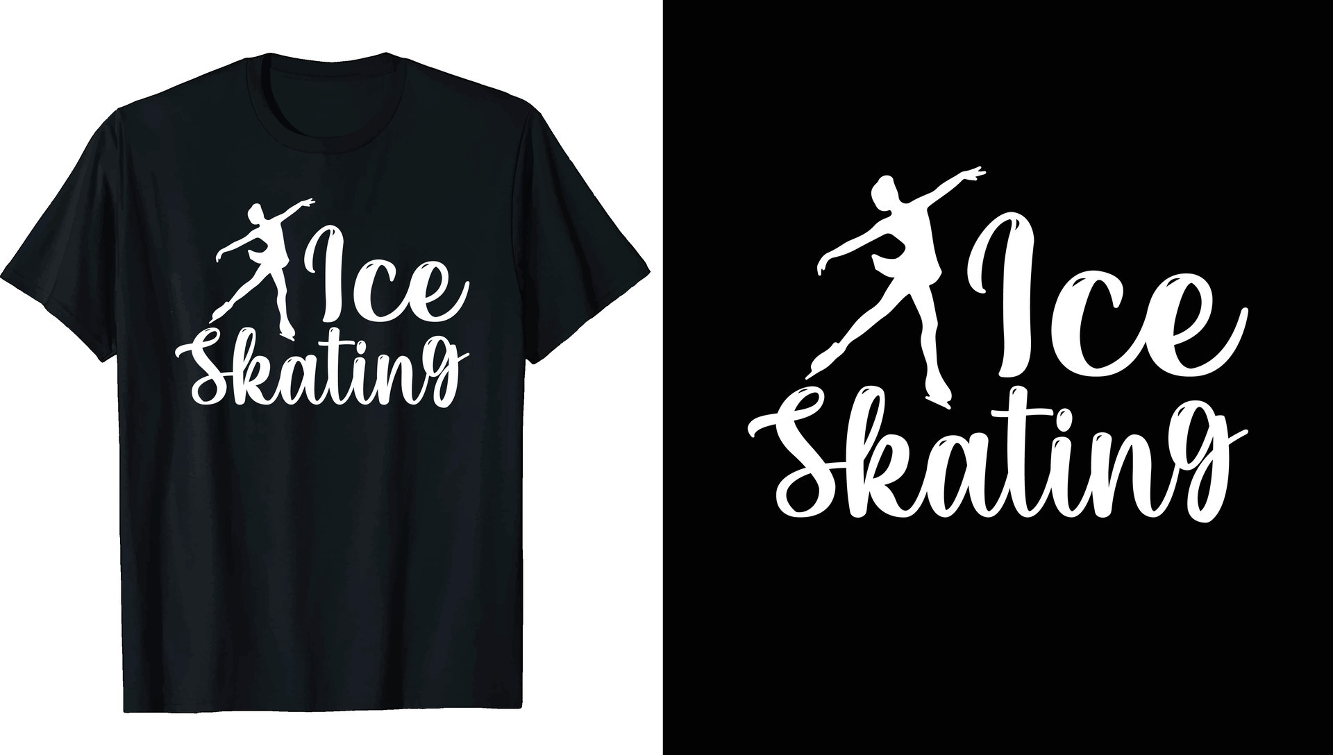 Roller derby Ice Skating Tshirt Design, Ice winter sports skates T