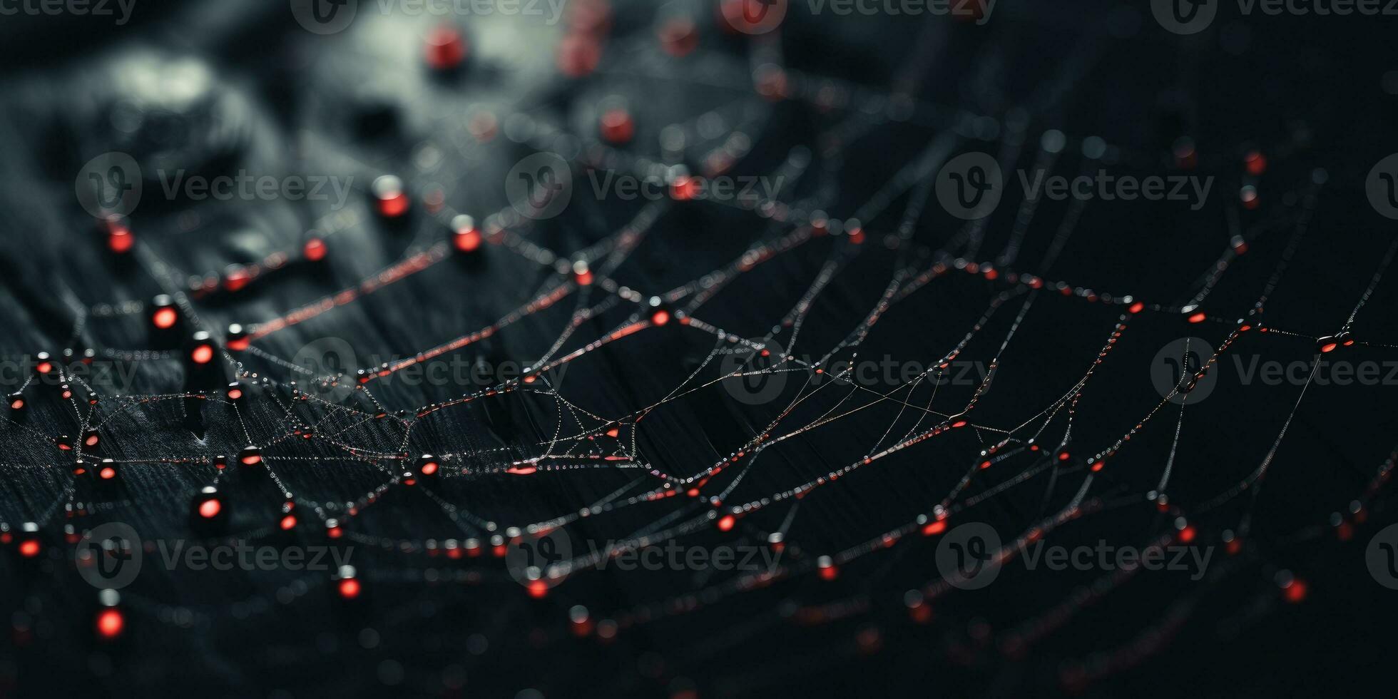 AI generated cobweb macro on dark background. ai generated photo