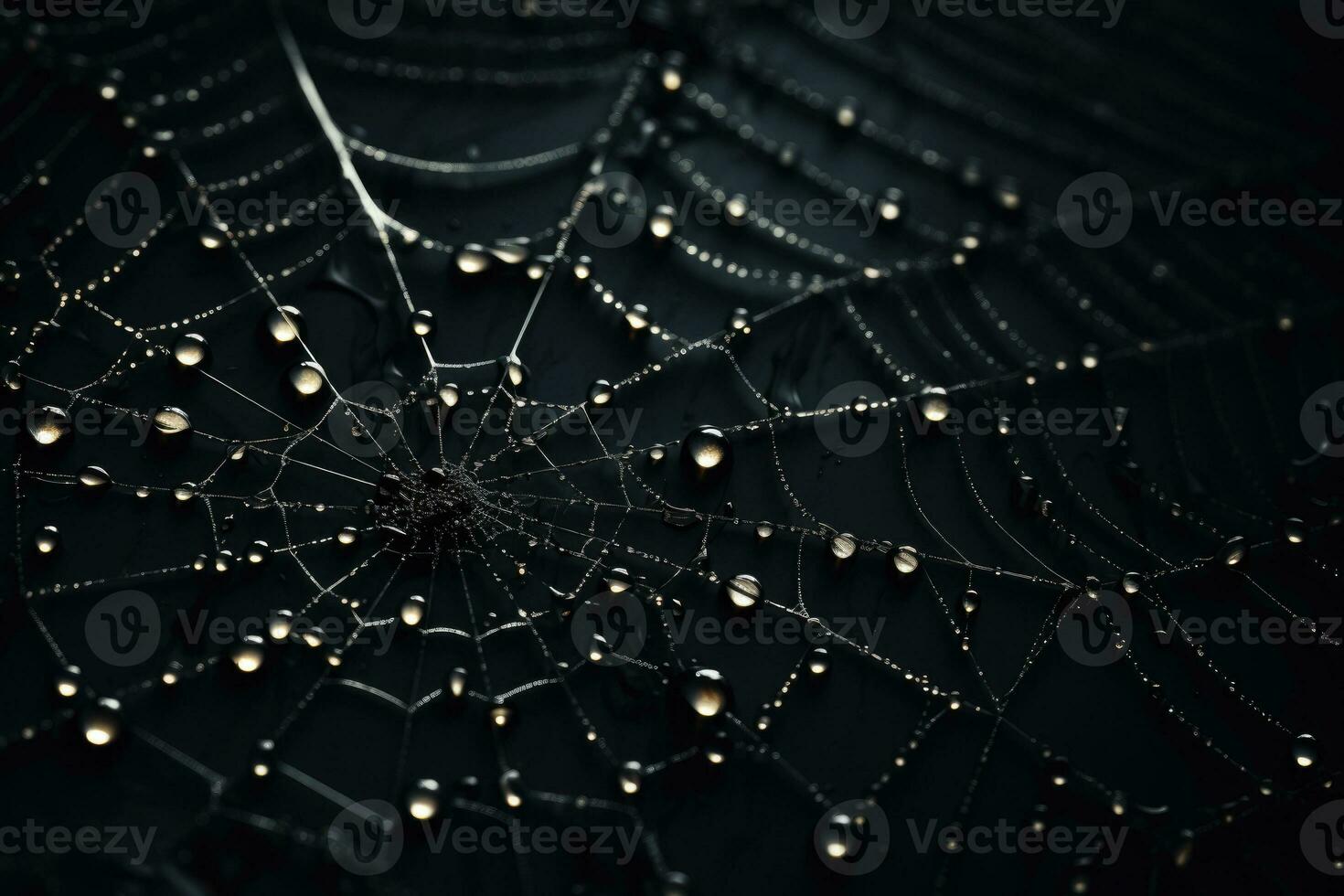 AI generated cobweb macro on dark background. ai generated photo