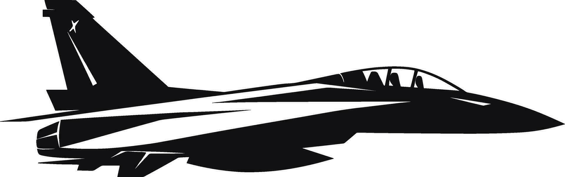 Jet fighter icon. Vector airplane silhouette isolated on white background. AI generated illustration.