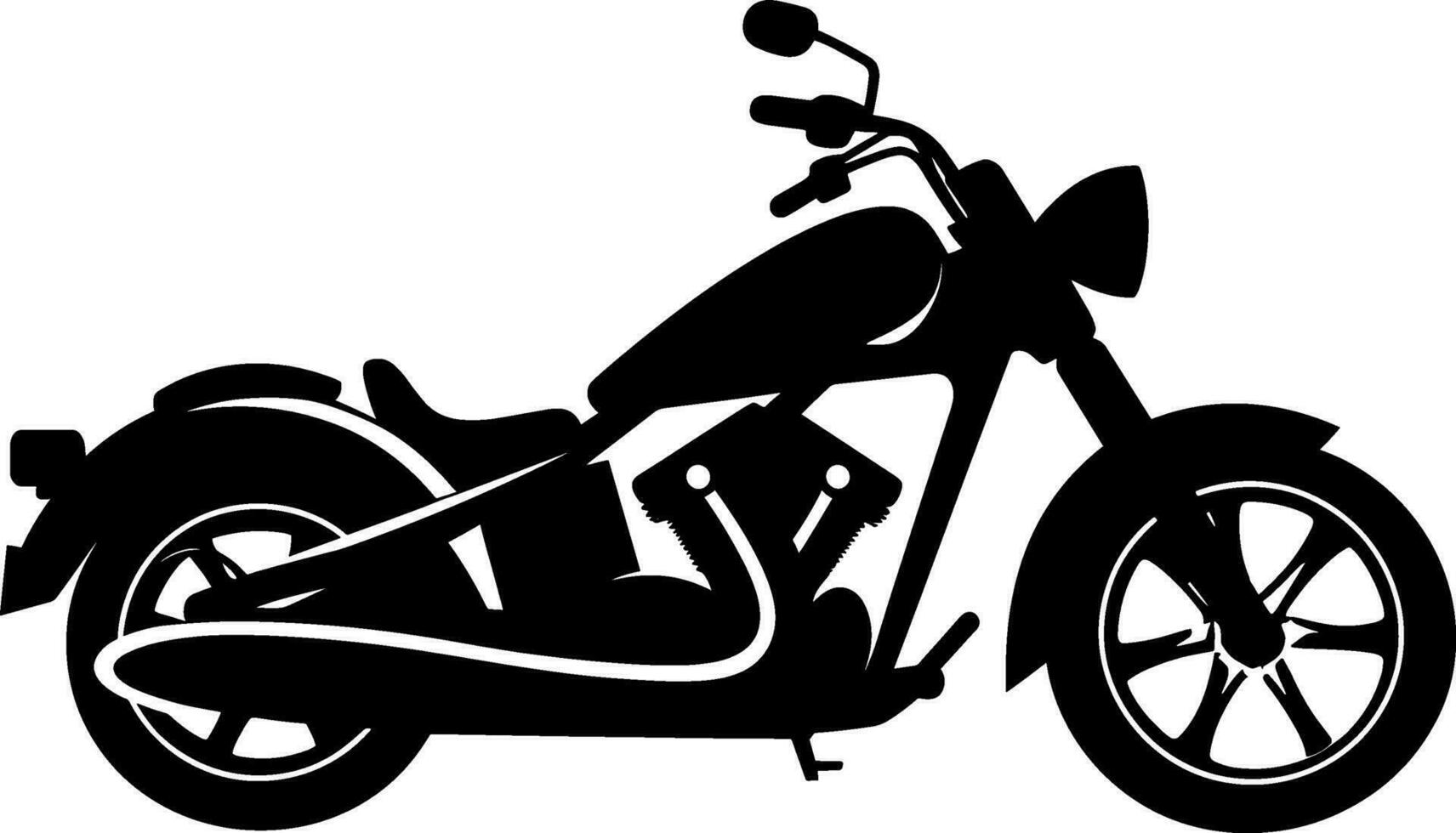 simple classic and vintage motorcycle silhouette. AI generated illustration. vector