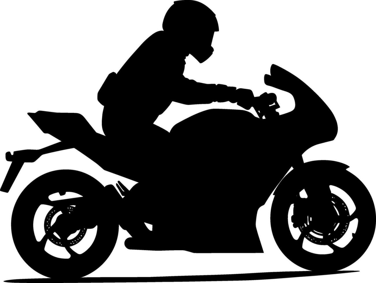 Motorcycle Rider Side View Silhouette Isolated Vector Illustration. AI generated illustration.