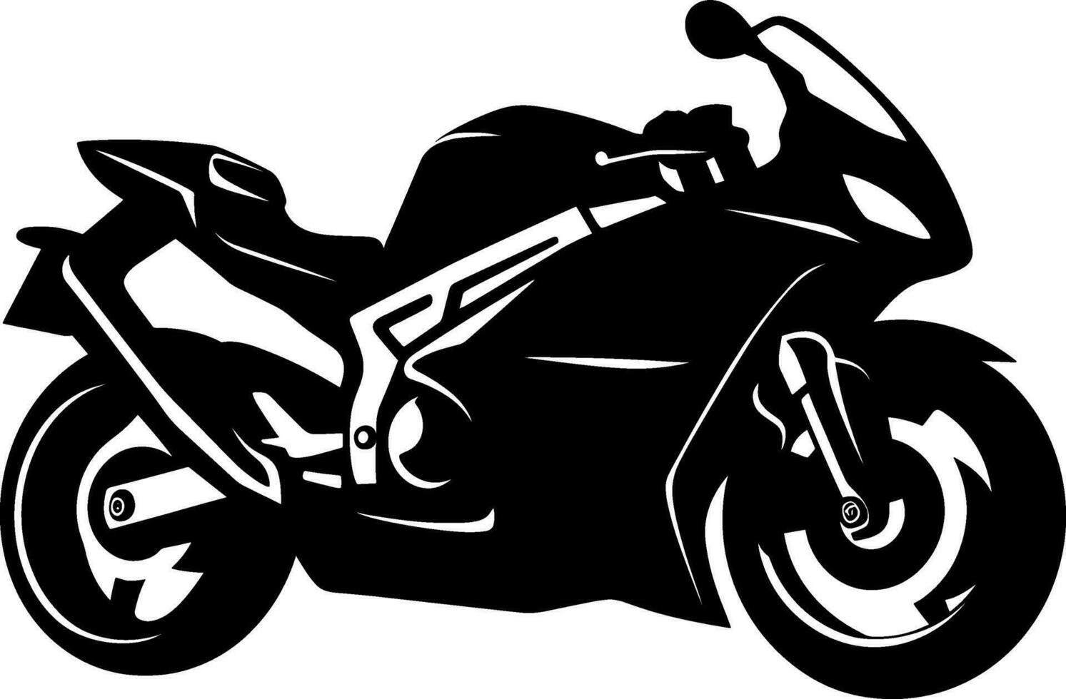 silhouette of motorbike side view vector design. AI generated illustration.