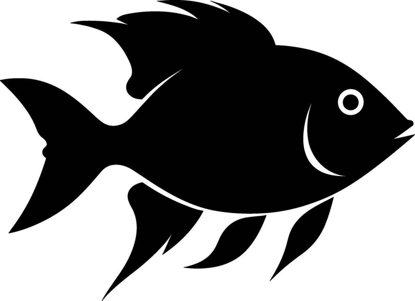 Fish icon template black color. Fish symbol vector sign isolated on white background. AI generated illustration.