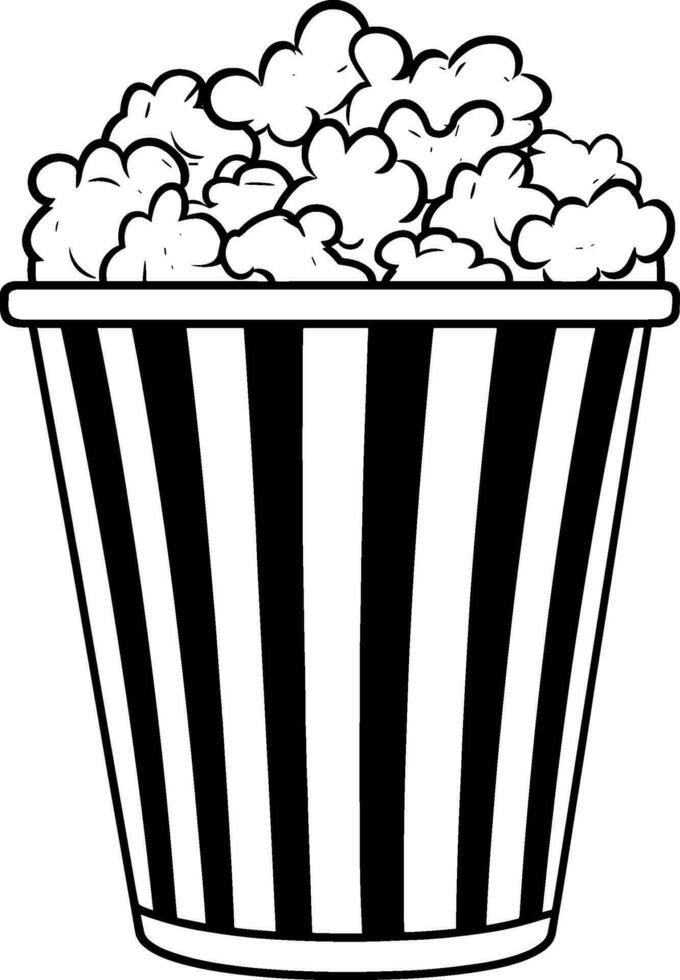 Simple popcorn flat Icon black vector. AI generated illustration. vector