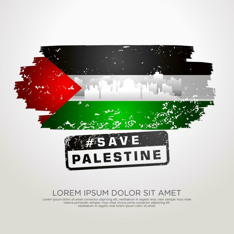 Palestinian sympathy campaign  greeting card vector