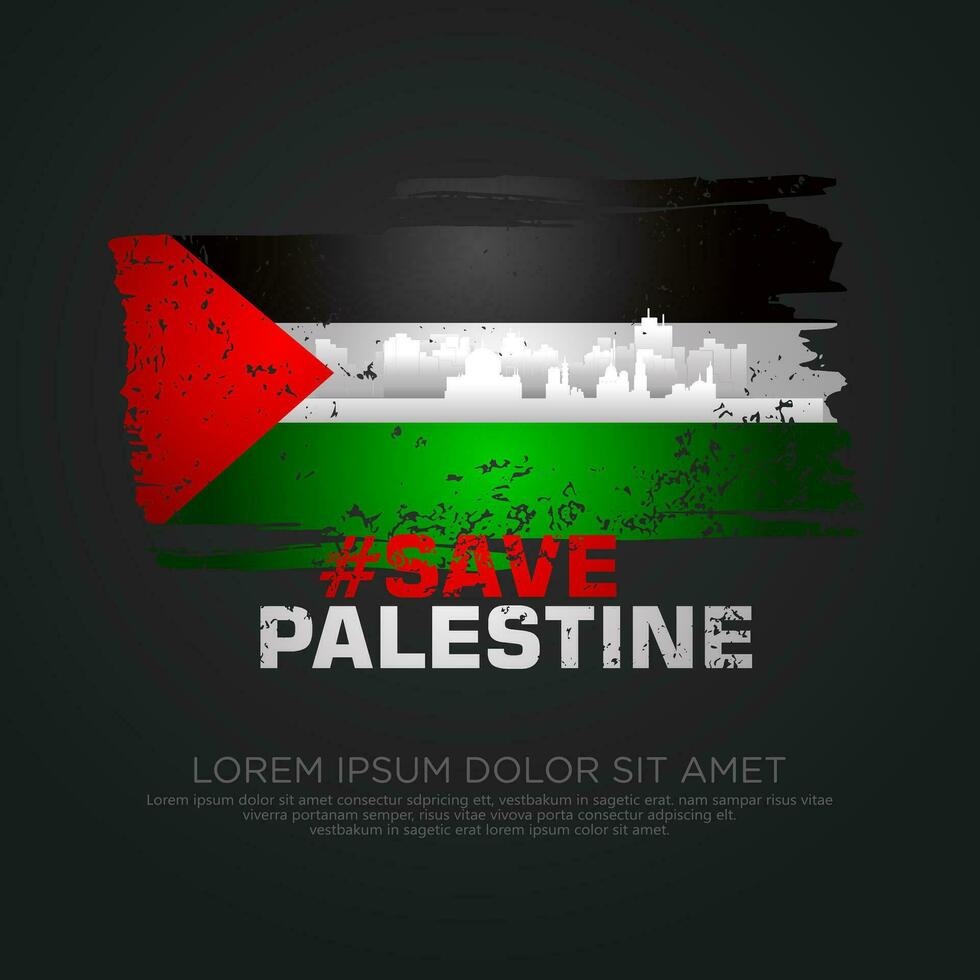 Palestinian sympathy campaign  greeting card vector