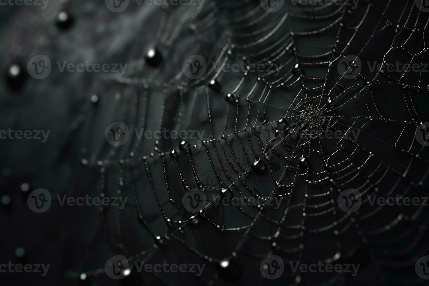 AI generated cobweb macro on dark background. ai generated photo