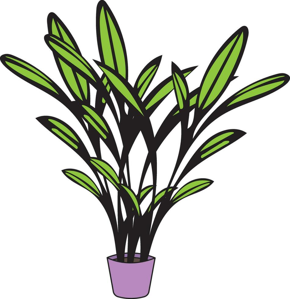 Houseplant clipart. Plant in the pot vector