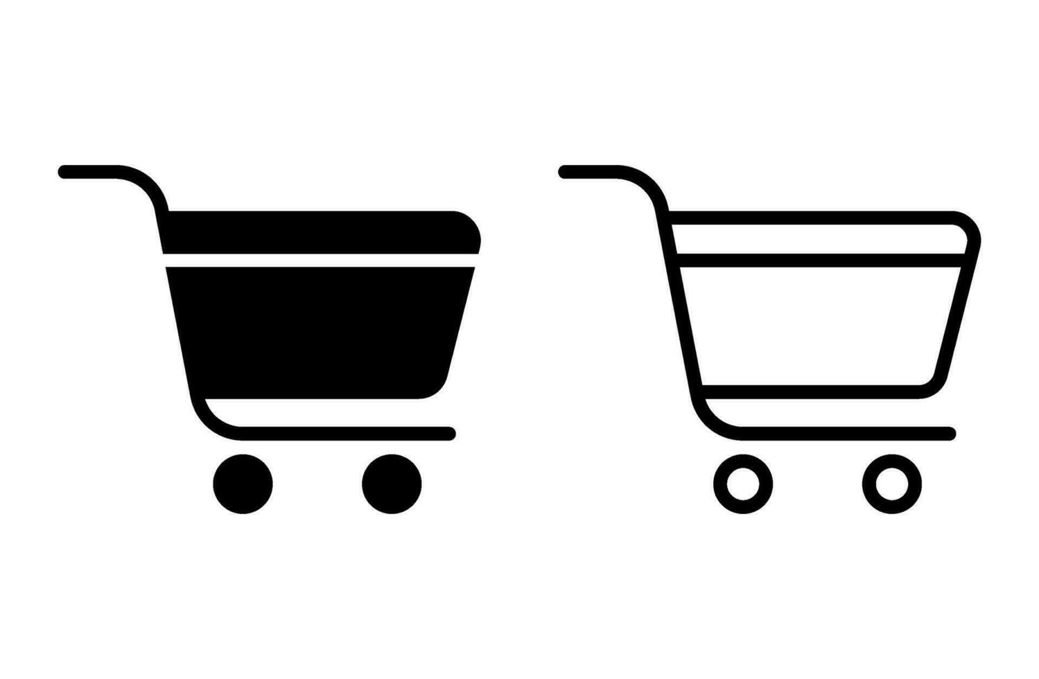 shopping baskets and trolleys in stores vector