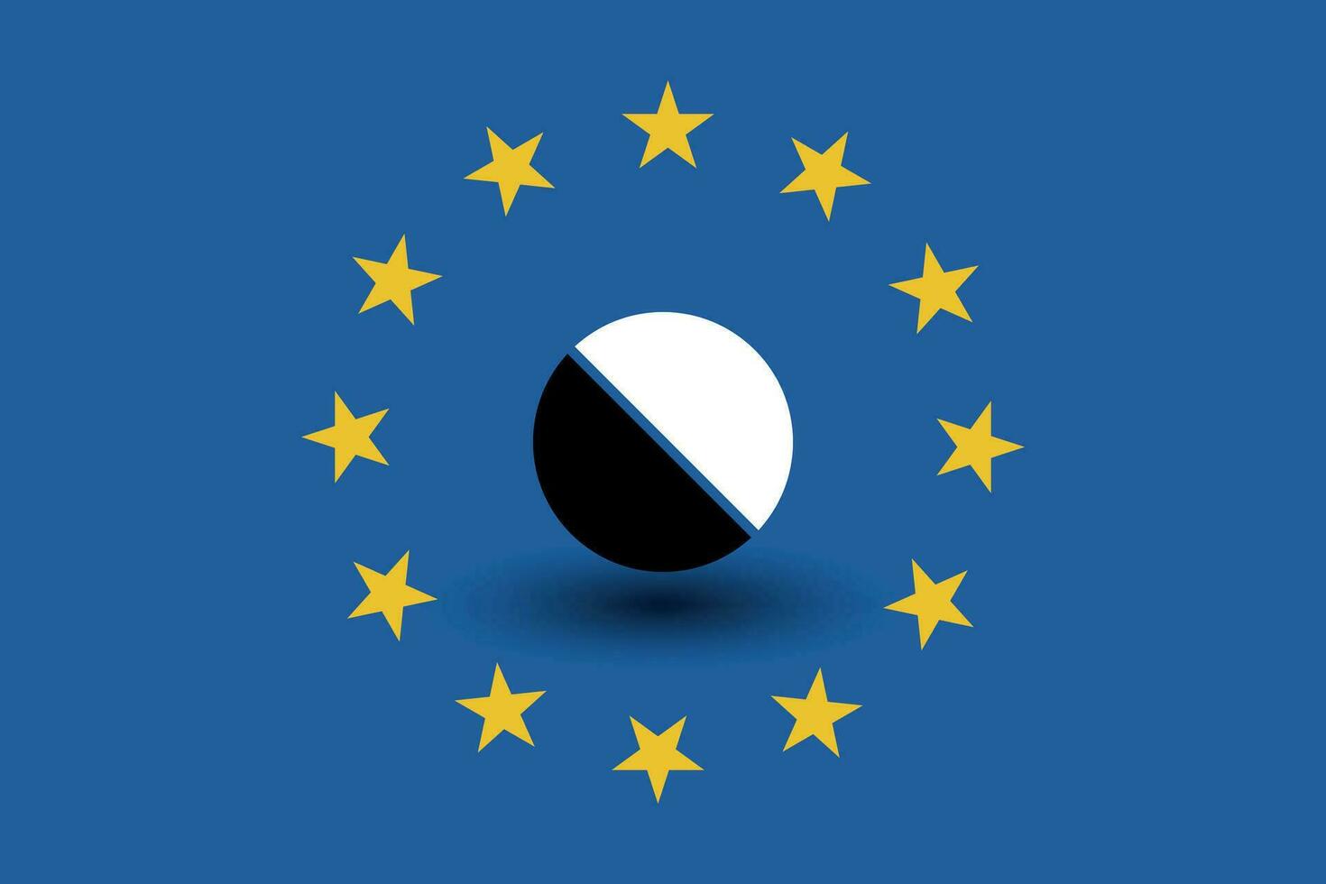 europeo Unión bandera sombra con un píldora vector ilustración.