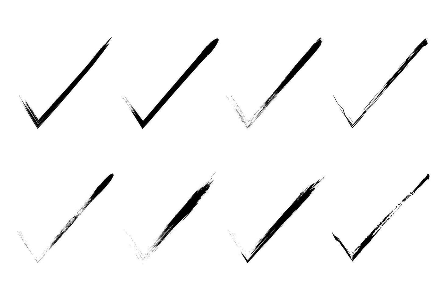 Grunge check mark, marker check sign. Tick mark made with grunge stroke. vector