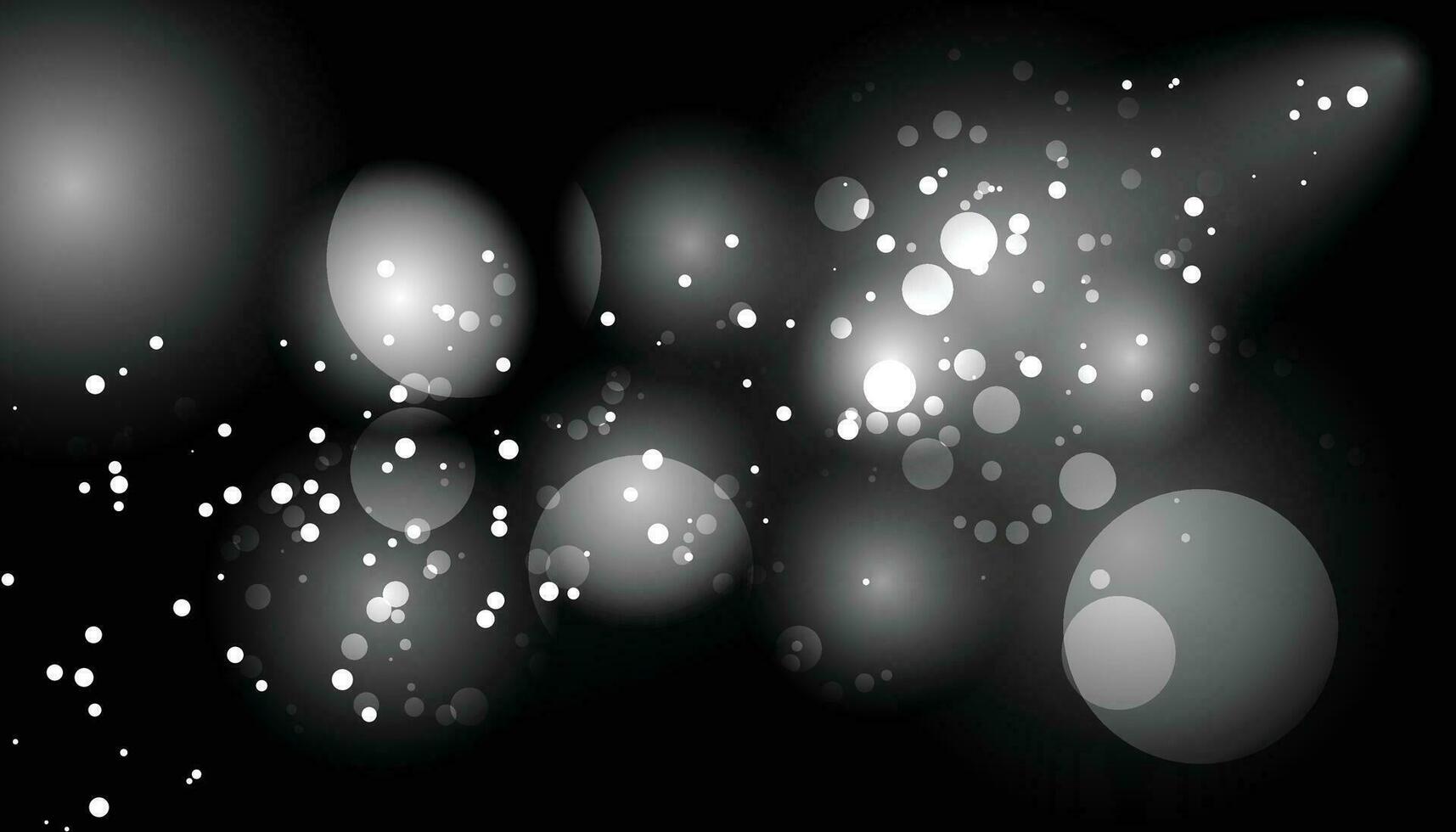 vector black and white floating particle effect