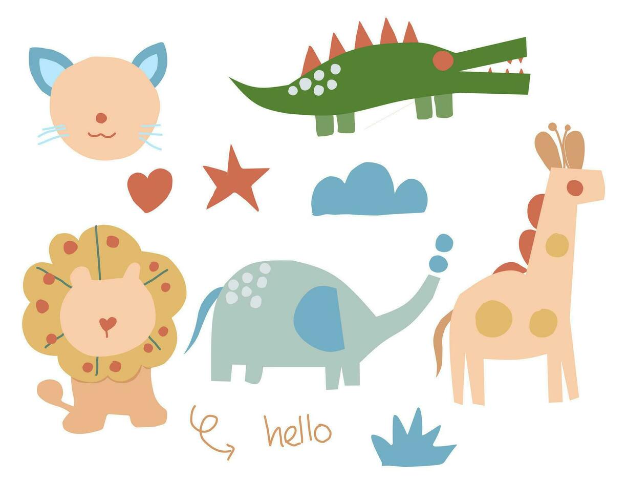 Cute Hand Drawn Wild Animal vector