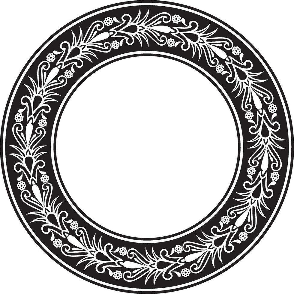 Vector monochrome seamless round Egyptian ornament. Infinite circle, ring, border, Ancient Egypt frame. Suitable for sandblasting, laser and plotter cutting.