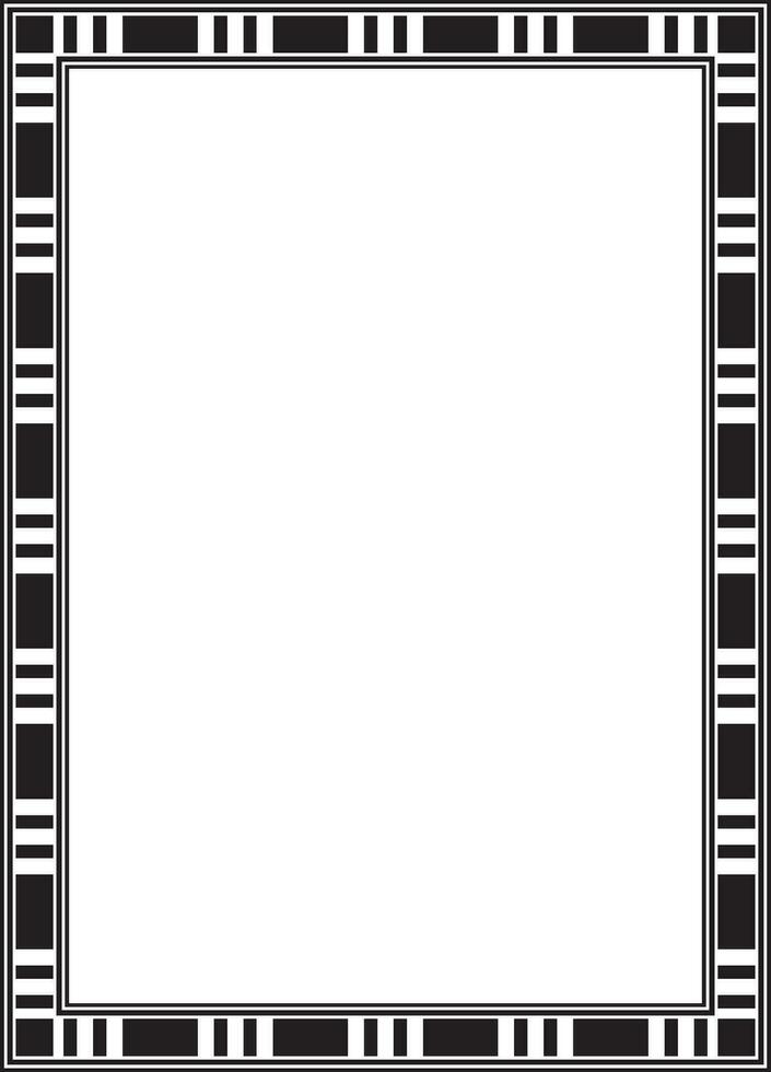 Vector square black monochrome Egyptian ornament. Endless border, ancient Egypt frame