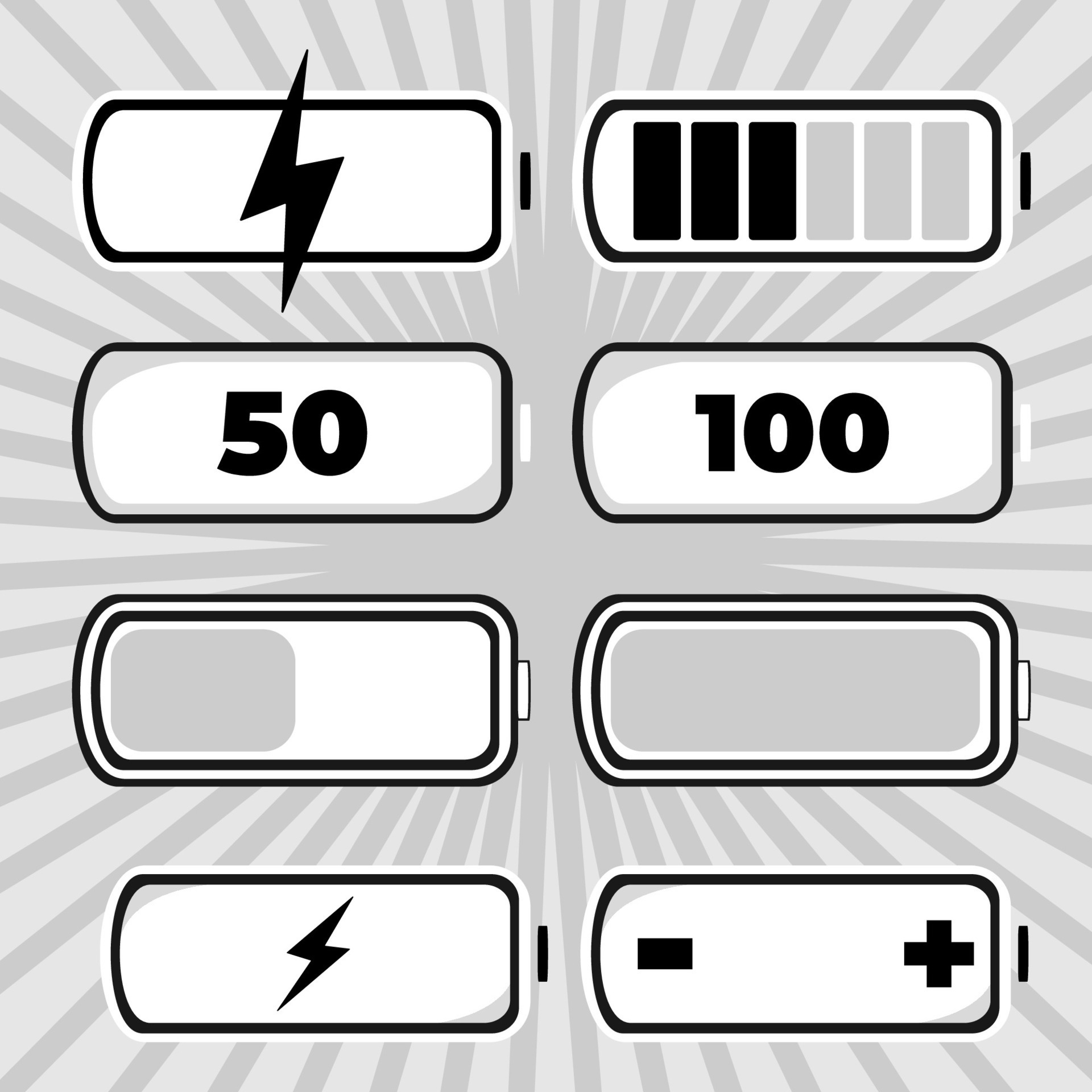 Vector illustration of battery charging sign and battery icon symbol