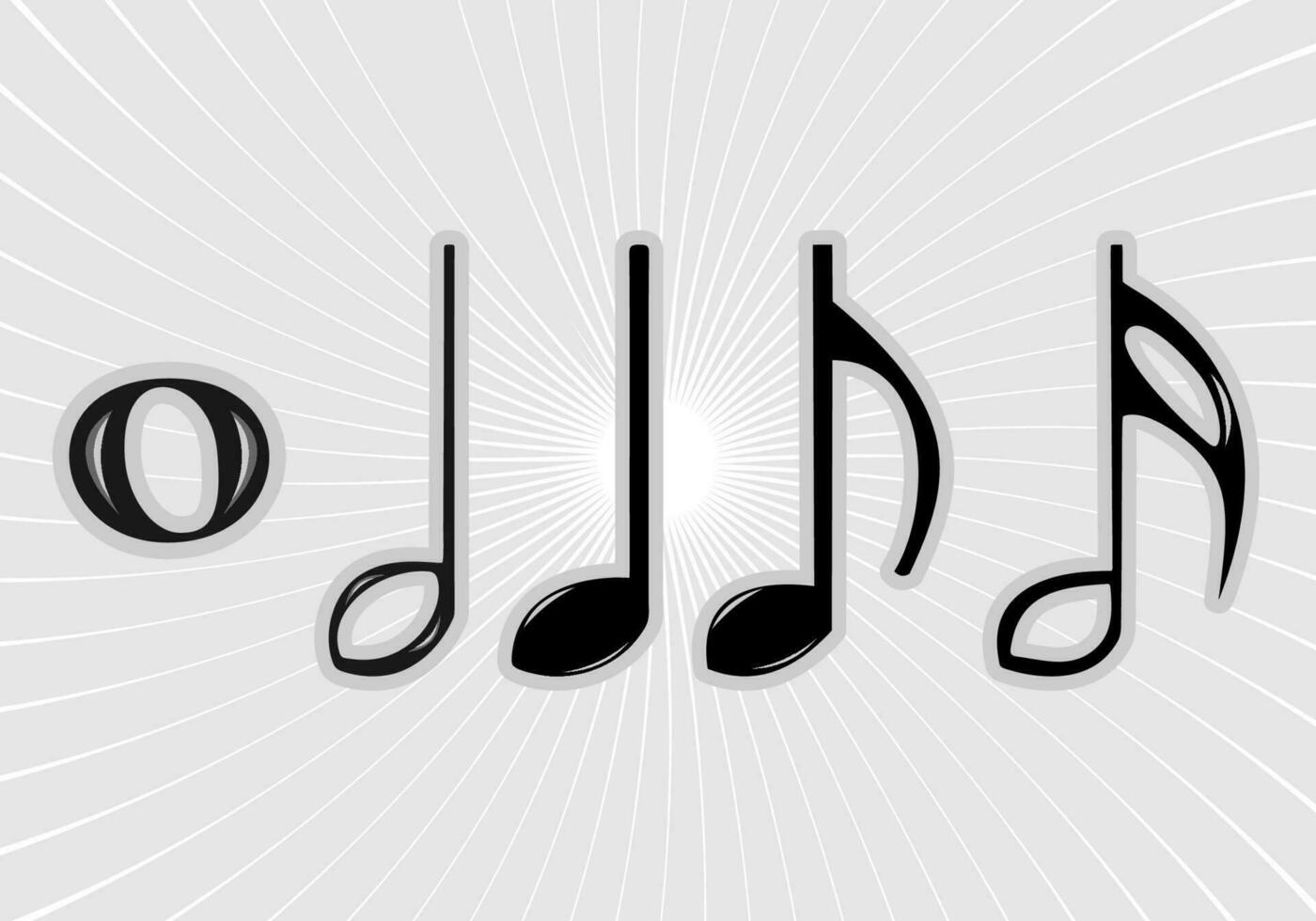 Vector illustration of musical notation as a system for writing musical works with pitches represented by notes