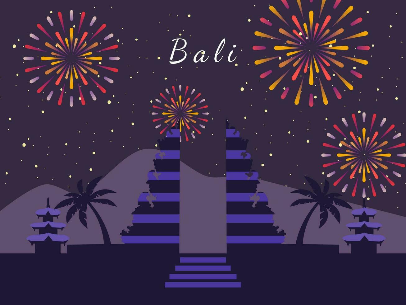 Bali Firework background vector