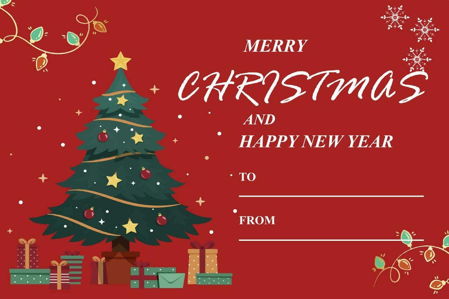 Merry Christmas and Happy New Year 2024 Greeting Card vector