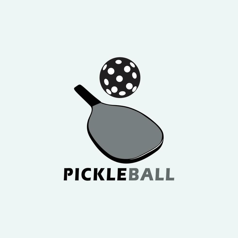 pickleball Icons and a pickleball club vector silhouette illustration