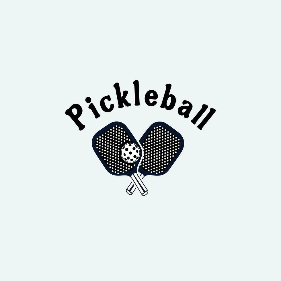 pickleball Icons and a pickleball club vector silhouette illustration