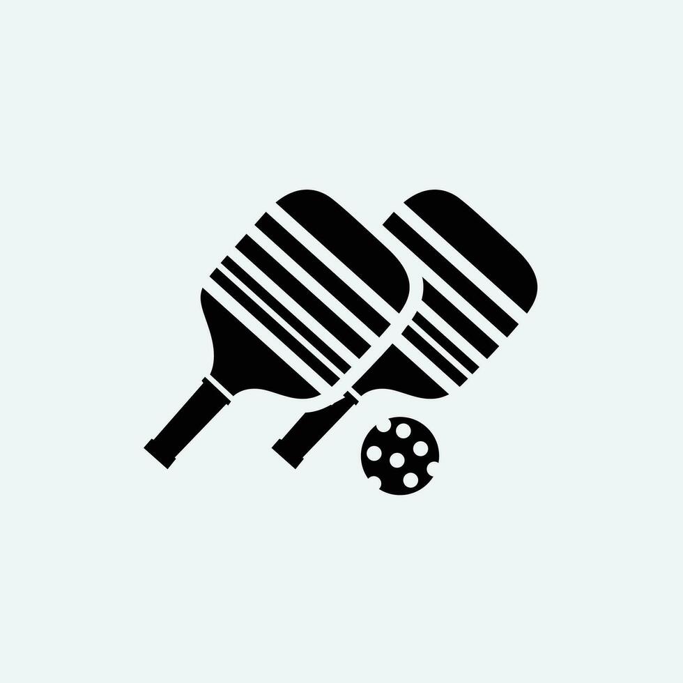 pickleball Icons and a pickleball club vector silhouette illustration
