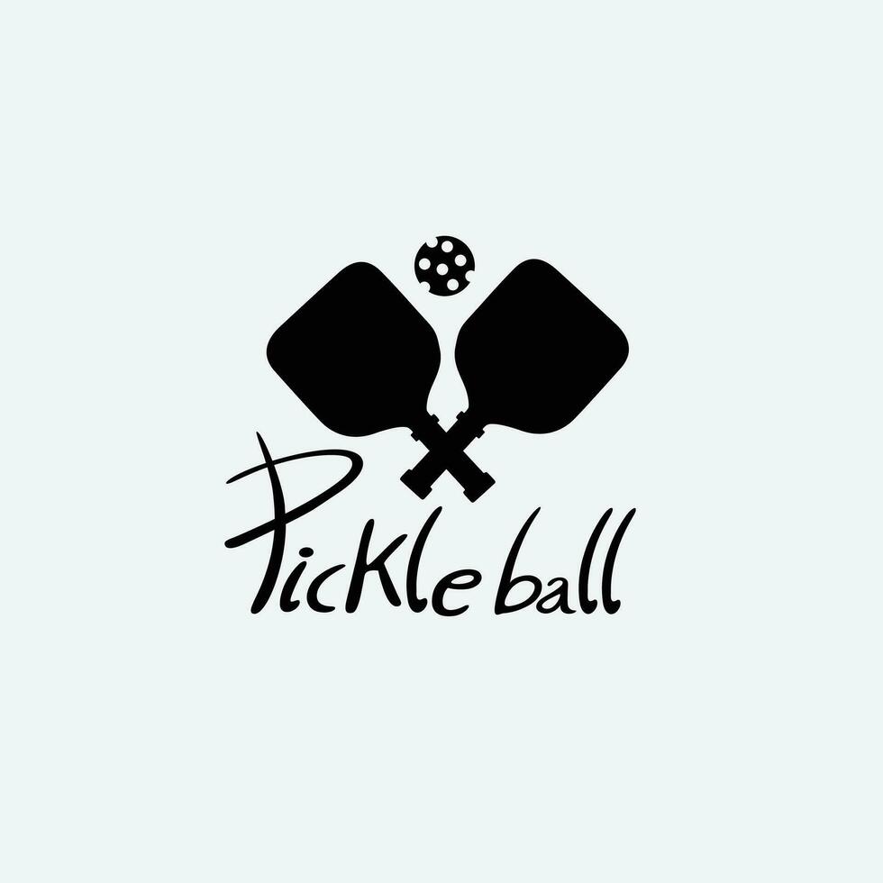 pickleball Icons and a pickleball club vector silhouette illustration