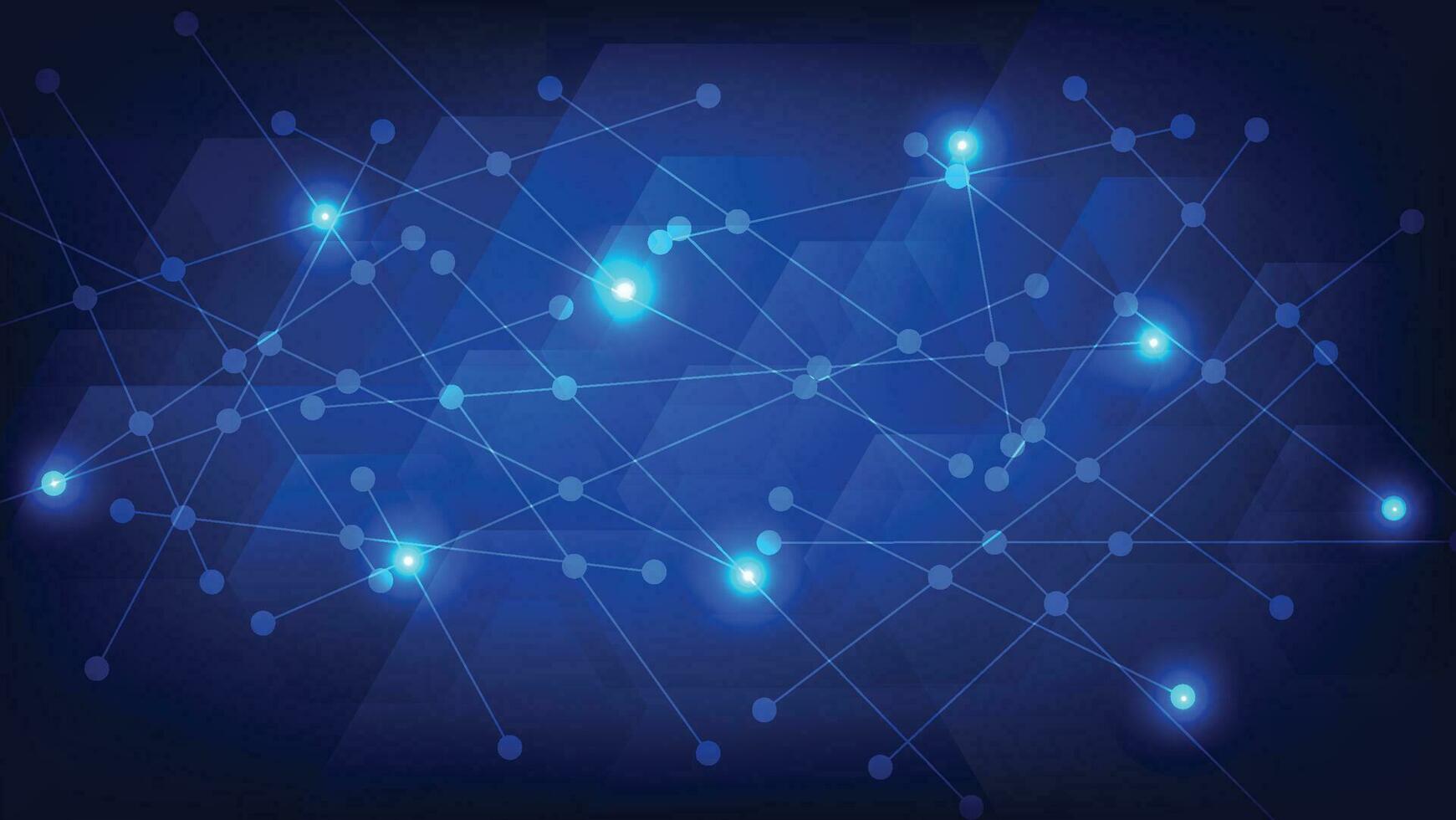 abstract futuristic technology background. line and dot connection as network with blue light vector