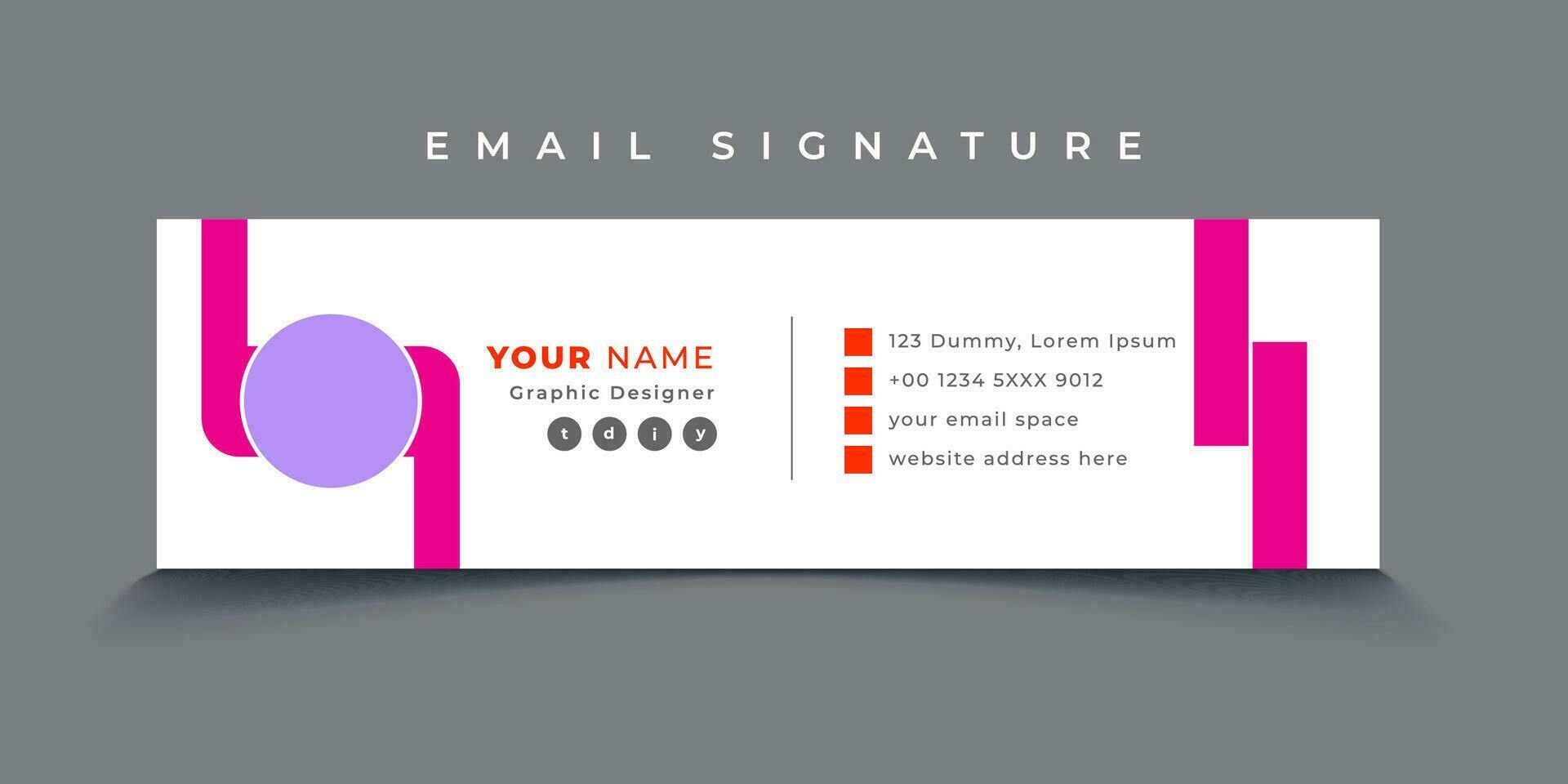 Email signature template vector illustration. Professional And Unique Email Signature template modern layout.