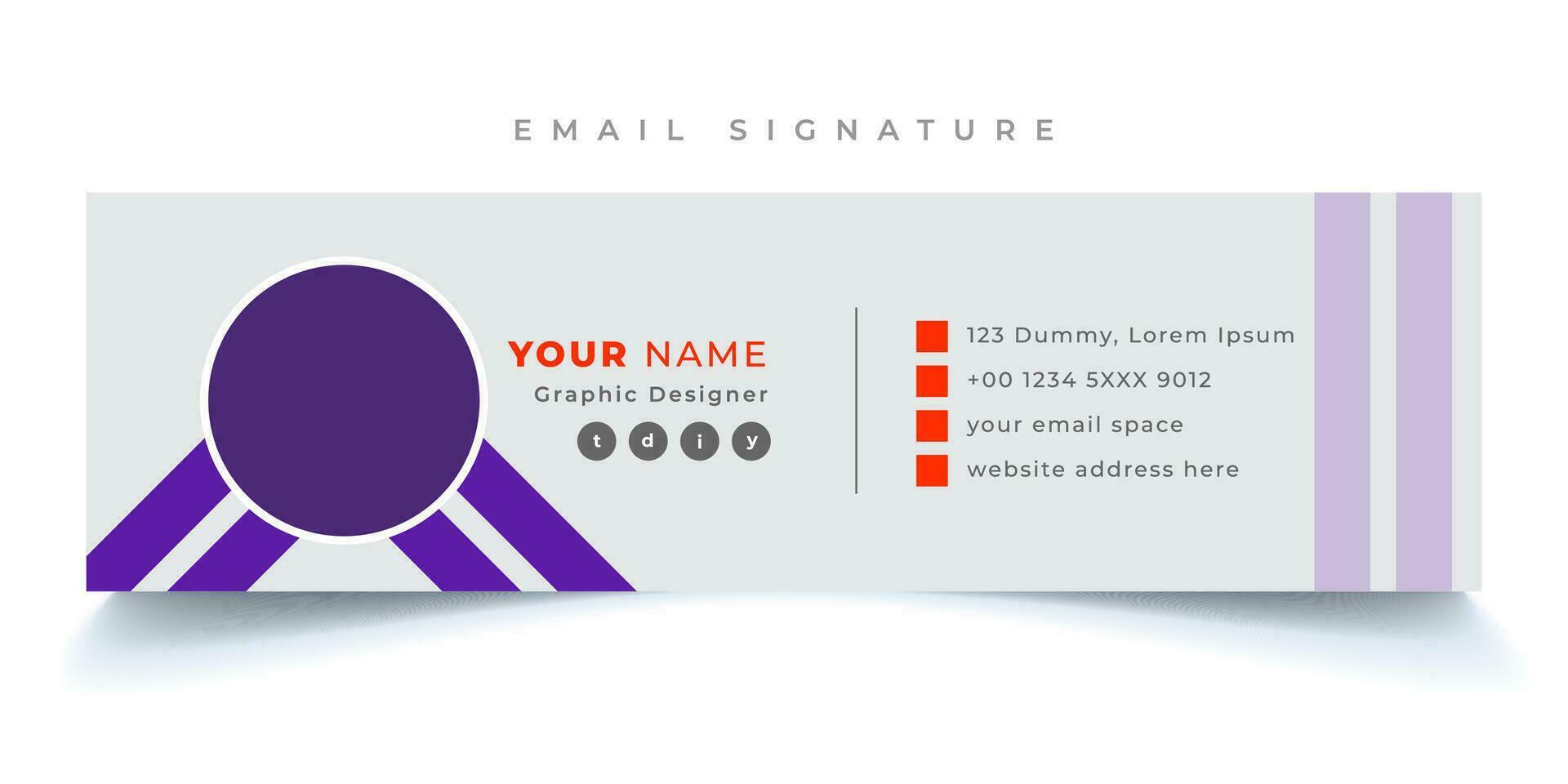 Email signature template vector illustration. Professional And Unique Email Signature template modern layout.