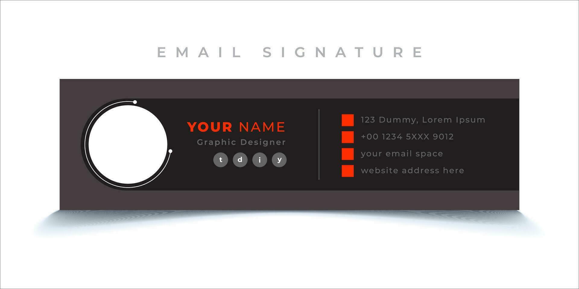 Digital, Modern email signature for all business, unique vector design template