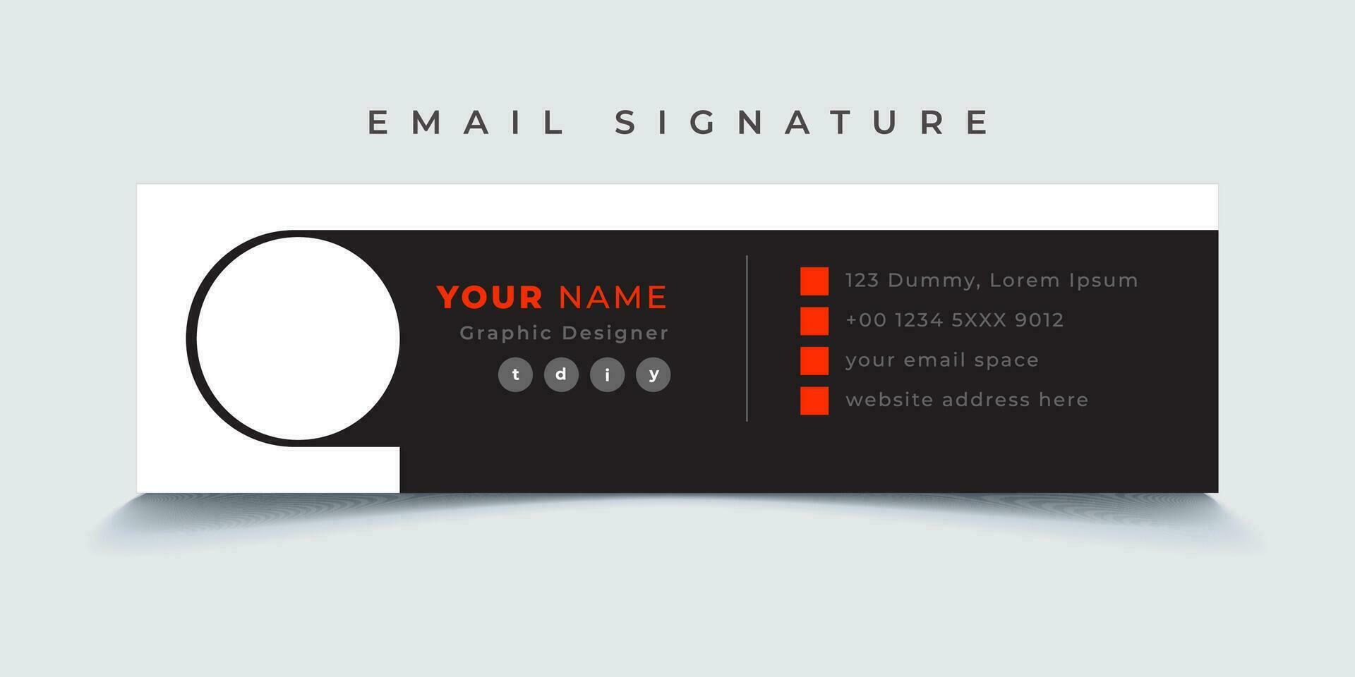 Digital, Modern email signature for all business, unique vector design template