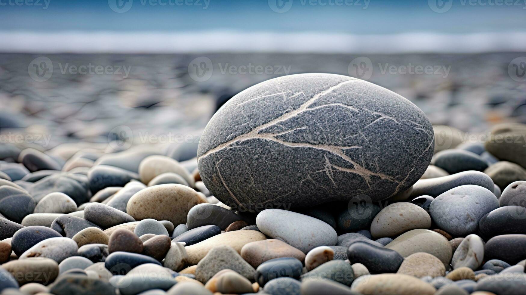 AI generated Close up photo of stones on the beach, ai generative
