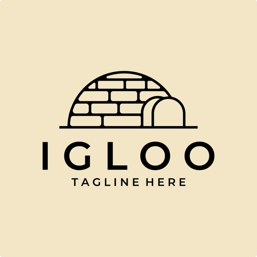 igloo house logo line art vector  simple illustration template icon graphic design