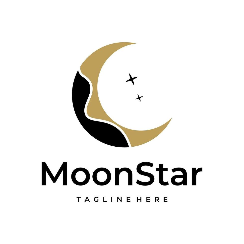 moon and star logo  vector simple illustration template icon graphic design