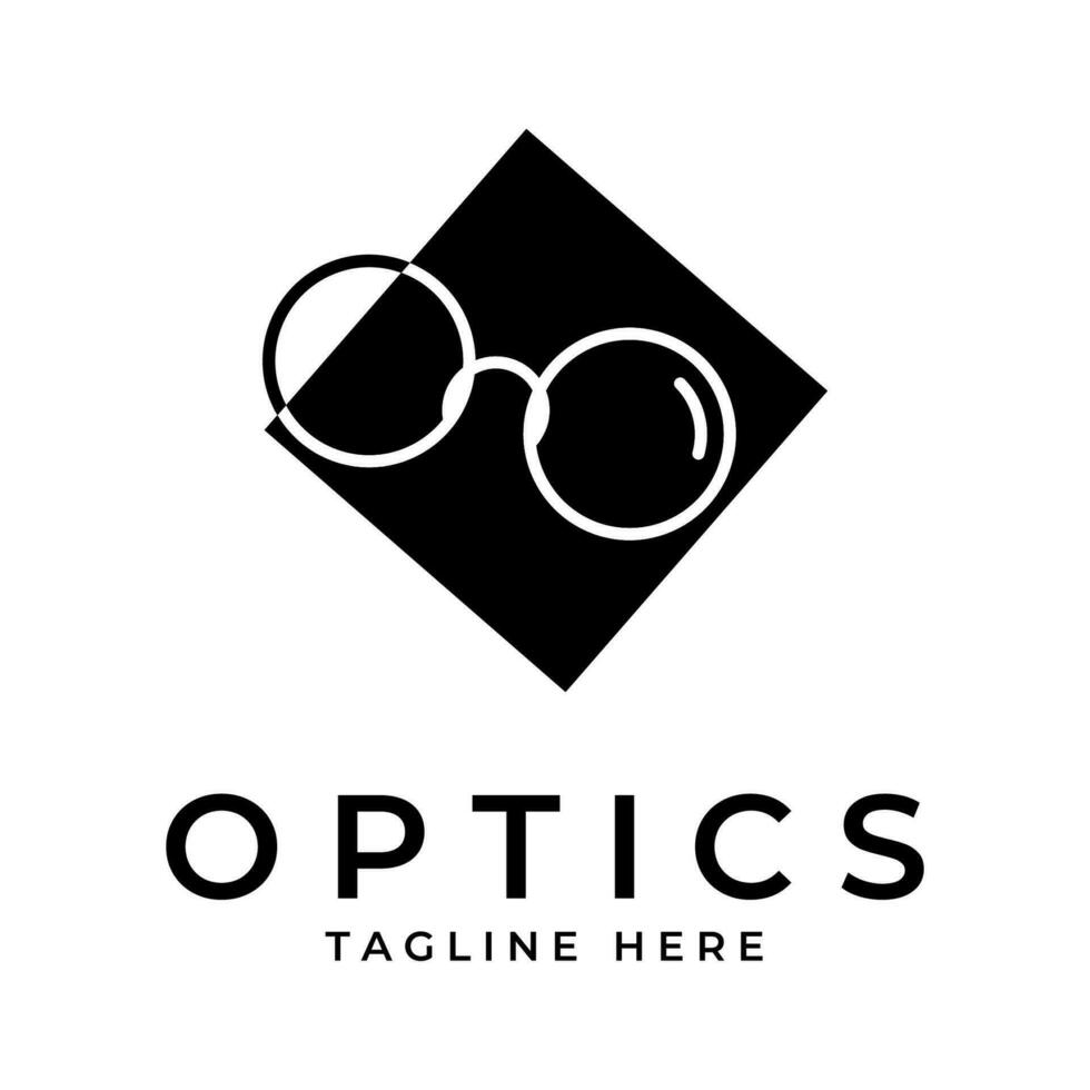 óptica almacenar. lentes logo vector sencillo ilustración modelo icono gráfico diseño