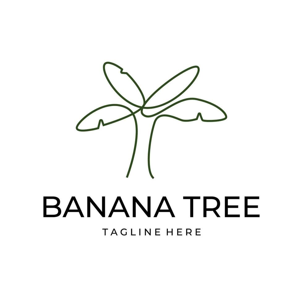 banana tree  logo line art vector simple illustration template icon graphic design